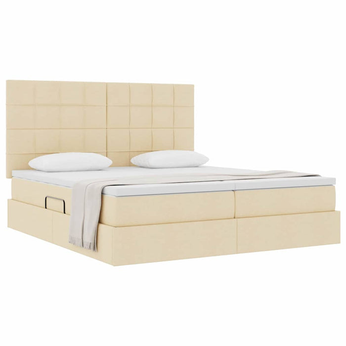 Pat cu storage cu saltea Creme 180 x 200 cm Piele artificială - WALTI WALTI