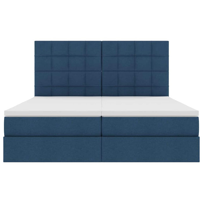 Pat cu storage albastru 180 x 200 cm Piele artificială - WALTI WALTI