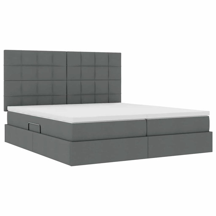 Pat cu storage Gri închis 200 x 200 cm Piele artificială - WALTI WALTI
