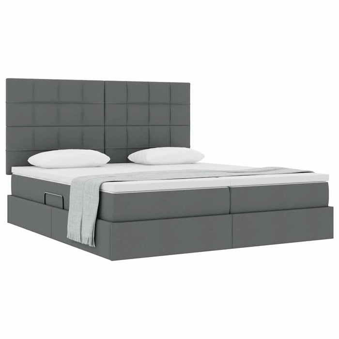 Pat cu storage Gri închis 200 x 200 cm Piele artificială - WALTI WALTI