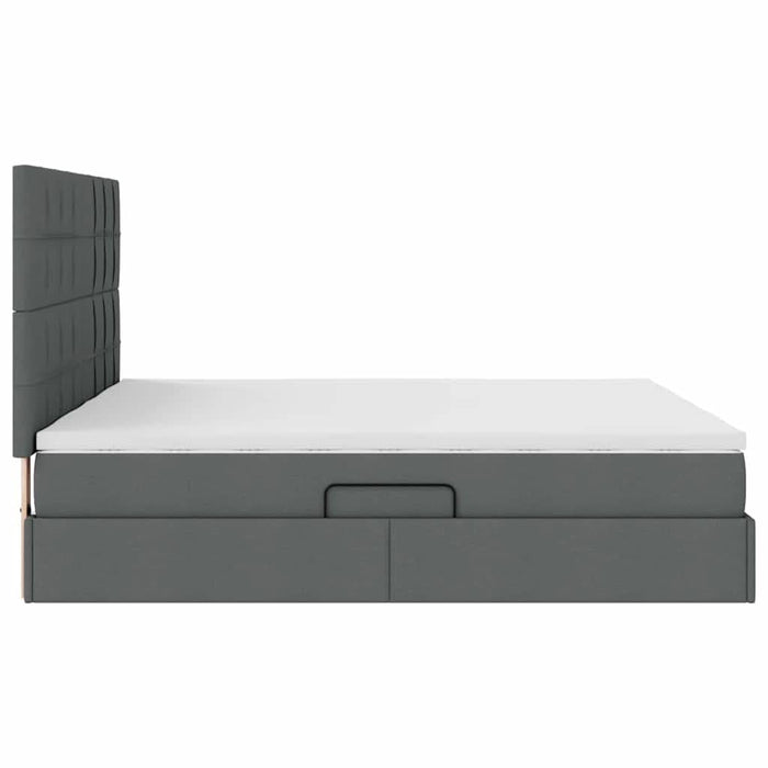 Pat cu storage Gri închis 200 x 200 cm Piele artificială - WALTI WALTI
