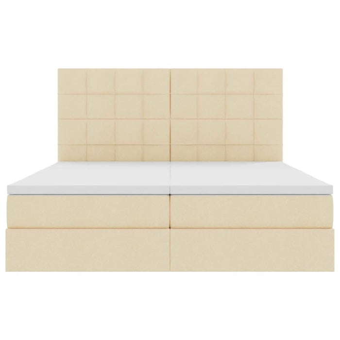Pat cu storage cu saltea Creme 200 x 200 cm Piele artificială - WALTI WALTI
