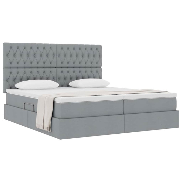Pat cu storage Gri deschis 180 x 200 cm Piele artificială - WALTI WALTI