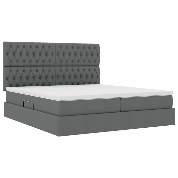 Pat cu storage Gri închis 180 x 200 cm Piele artificială - WALTI WALTI