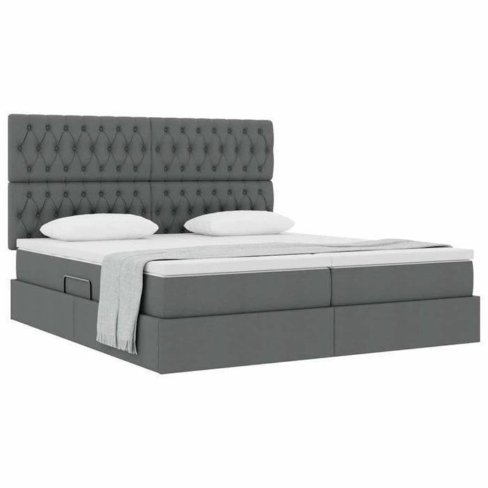 Pat cu storage Gri închis 180 x 200 cm Piele artificială - WALTI WALTI