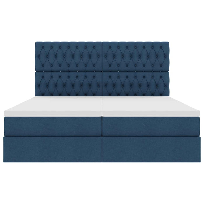 Pat cu storage cu headboard albastru 180 x 200 cm Țesătură - WALTI WALTI