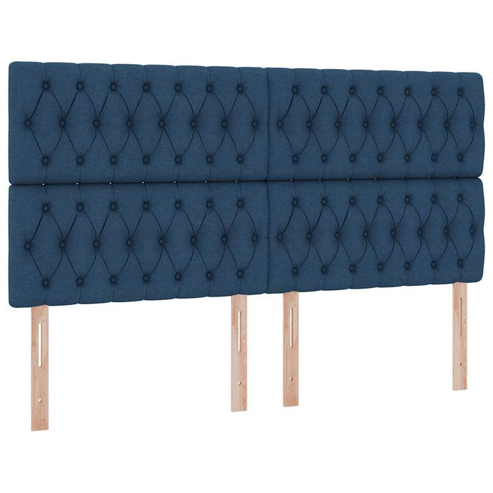 Pat cu storage cu headboard albastru 180 x 200 cm Țesătură - WALTI WALTI