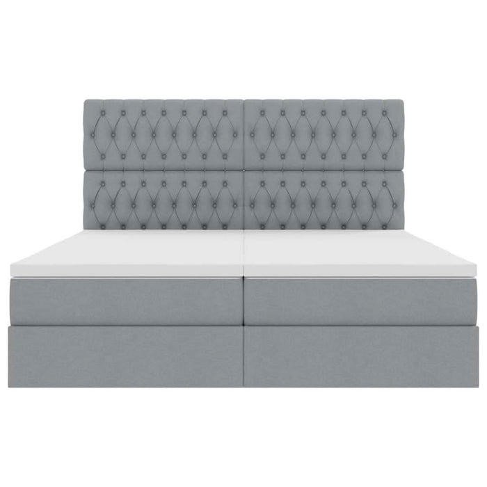 Pat cu storage Gri deschis 200 x 200 cm Piele artificială - WALTI WALTI