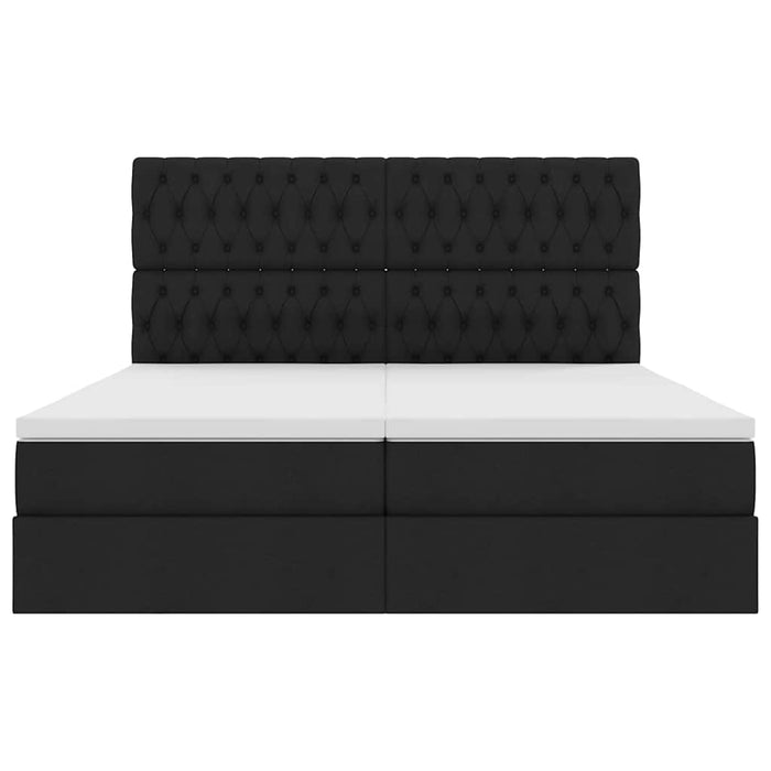 Pat cu storage cu saltea Negru 200 x 200 cm Piele artificială - WALTI WALTI