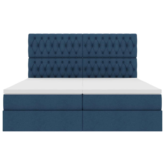 Pat cu storage albastru 200 x 200 cm Piele artificială - WALTI WALTI