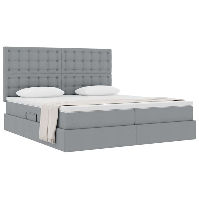 Pat cu storage Gri deschis 180 x 200 cm Piele artificială - WALTI WALTI