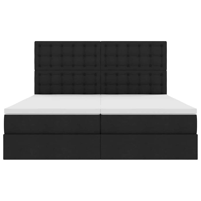 Pat cu storage cu saltea Negru 180 x 200 cm Piele artificială - WALTI WALTI