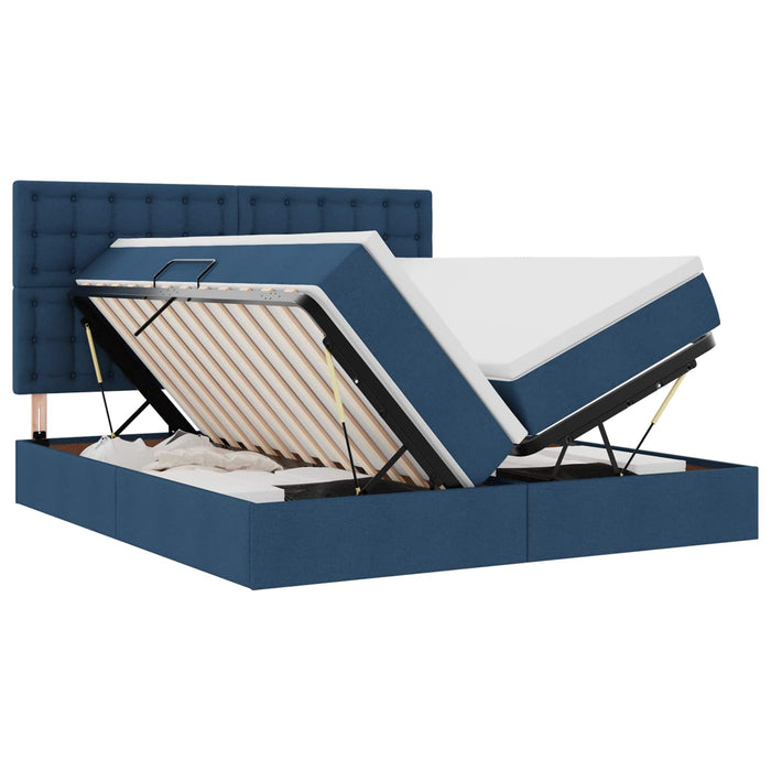Pat cu storage albastru 180 x 200 cm Piele artificială - WALTI WALTI