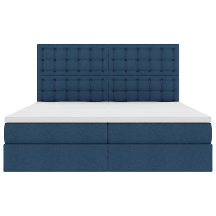 Pat cu storage albastru 180 x 200 cm Piele artificială - WALTI WALTI