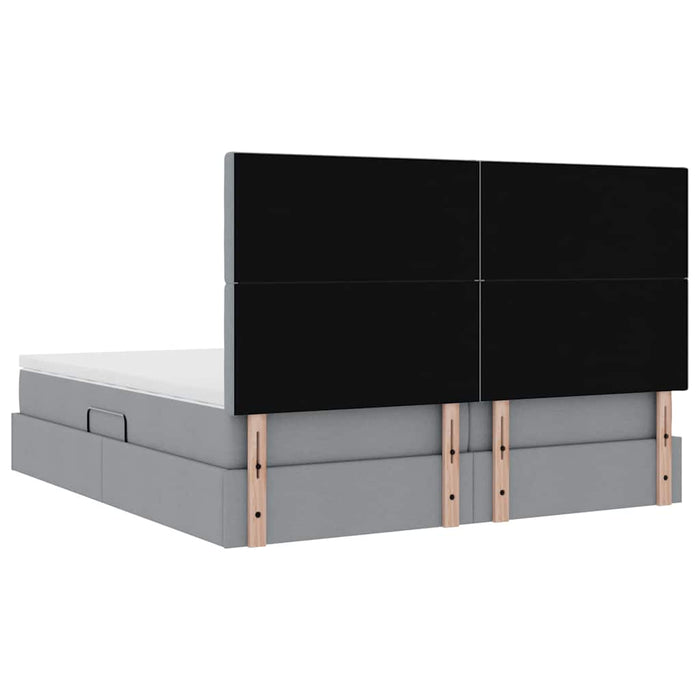 Pat cu storage Gri deschis 200 x 200 cm Piele artificială - WALTI WALTI