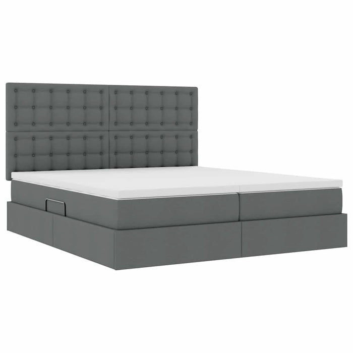 Pat cu storage Gri închis 200 x 200 cm Piele artificială - WALTI WALTI