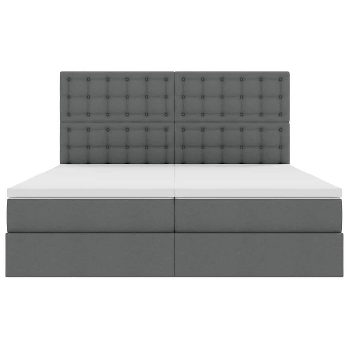 Pat cu storage Gri închis 200 x 200 cm Piele artificială - WALTI WALTI