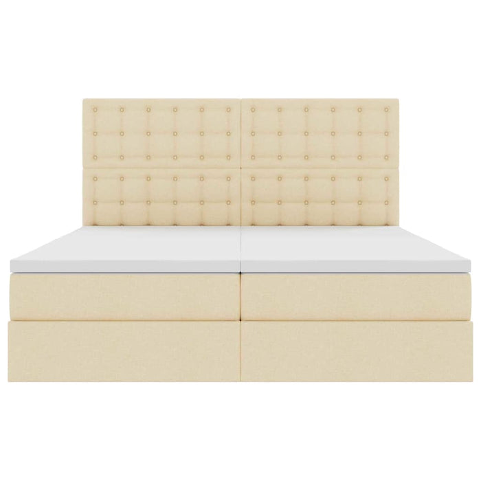 Pat cu storage cu saltea Creme 200 x 200 cm Piele artificială - WALTI WALTI
