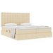 Pat cu storage cu saltea Creme 200 x 200 cm Piele artificială - WALTI WALTI