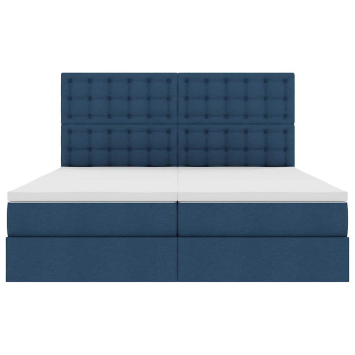 Pat cu storage albastru 200 x 200 cm Piele artificială - WALTI WALTI