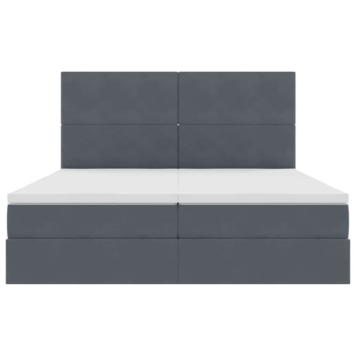 Pat cu storage cu saltea Gri închis 180 x 200 cm Catifea - WALTI WALTI