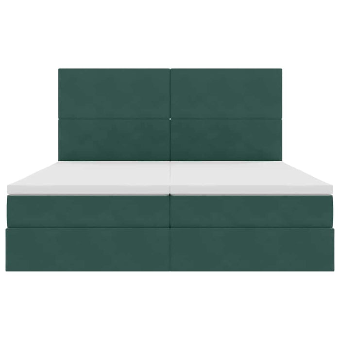 Pat cu storage cu saltea Verde închis 180 x 200 cm Catifea - WALTI WALTI
