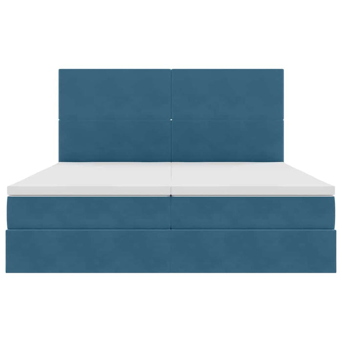 Pat cu storage cu saltea Albastru închis 180 x 200 cm Catifea - WALTI WALTI