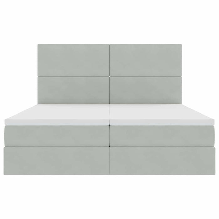 Pat cu storage cu saltea Gri deschis 200 x 200 cm Catifea - WALTI WALTI