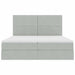 Pat cu storage cu saltea Gri deschis 200 x 200 cm Catifea - WALTI WALTI