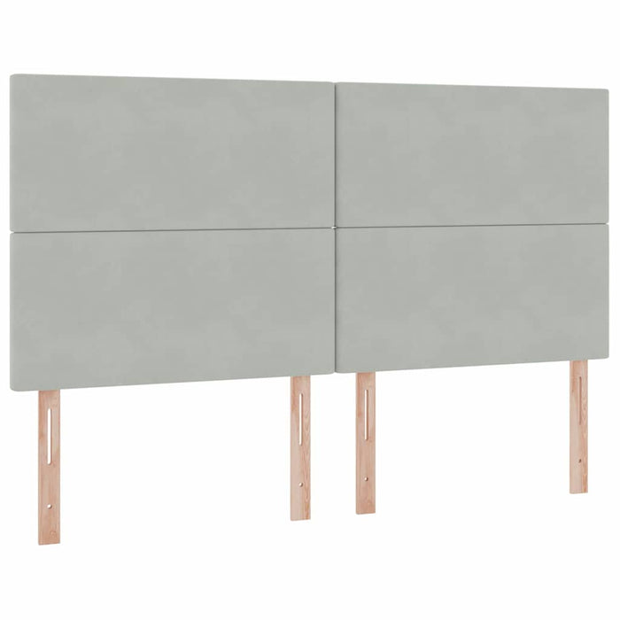 Pat cu storage cu saltea Gri deschis 200 x 200 cm Catifea - WALTI WALTI