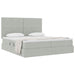 Pat cu storage cu saltea Gri deschis 200 x 200 cm Catifea - WALTI WALTI