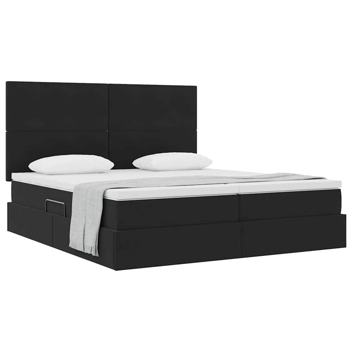 Pat cu storage cu saltea Negru 200 x 200 cm Catifea - WALTI WALTI