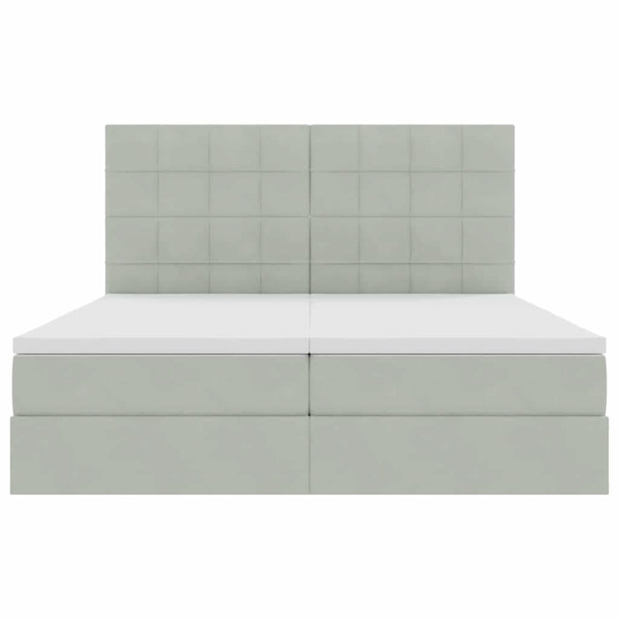 Pat cu storage cu saltea Gri deschis 180 x 200 cm Catifea - WALTI WALTI