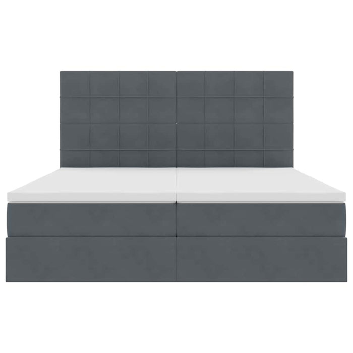 Pat cu storage cu saltea Gri închis 180 x 200 cm Catifea - WALTI WALTI