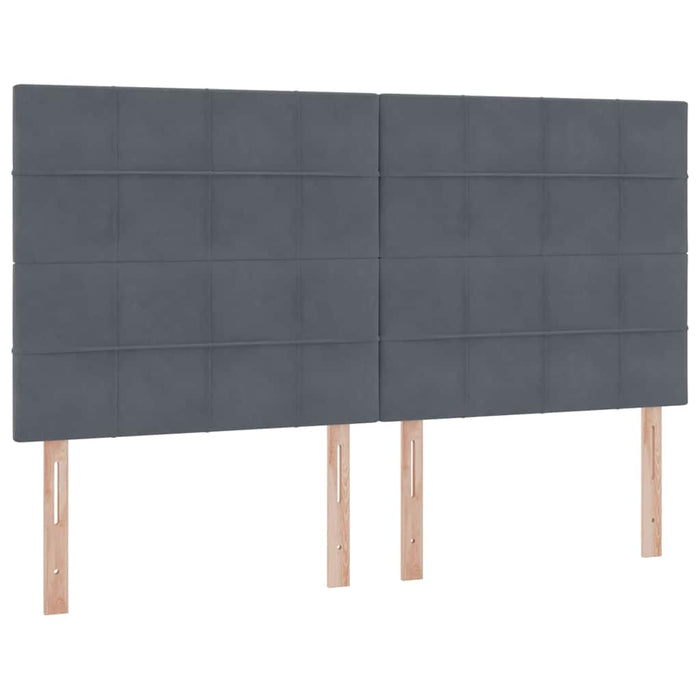 Pat cu storage cu saltea Gri închis 180 x 200 cm Catifea - WALTI WALTI