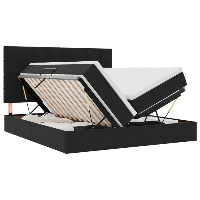 Pat cu storage cu saltea Negru 180 x 200 cm Catifea - WALTI WALTI