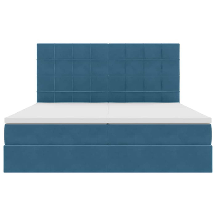 Pat cu storage cu saltea Albastru închis 180 x 200 cm Catifea - WALTI WALTI