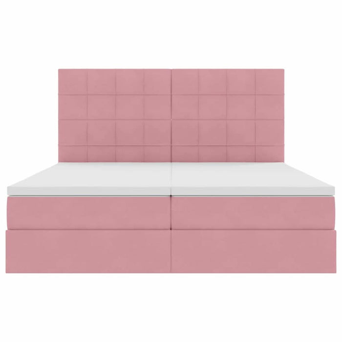 Pat cu storage cu saltea cu headboard Roz 180 x 200 cm Catifea - WALTI WALTI