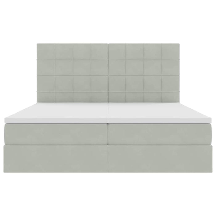 Pat cu storage cu saltea Gri deschis 200 x 200 cm Catifea - WALTI WALTI