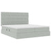 Pat cu storage cu saltea Gri deschis 180 x 200 cm Catifea - WALTI WALTI