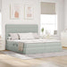 Pat cu storage cu saltea Gri deschis 200 x 200 cm Catifea - WALTI WALTI