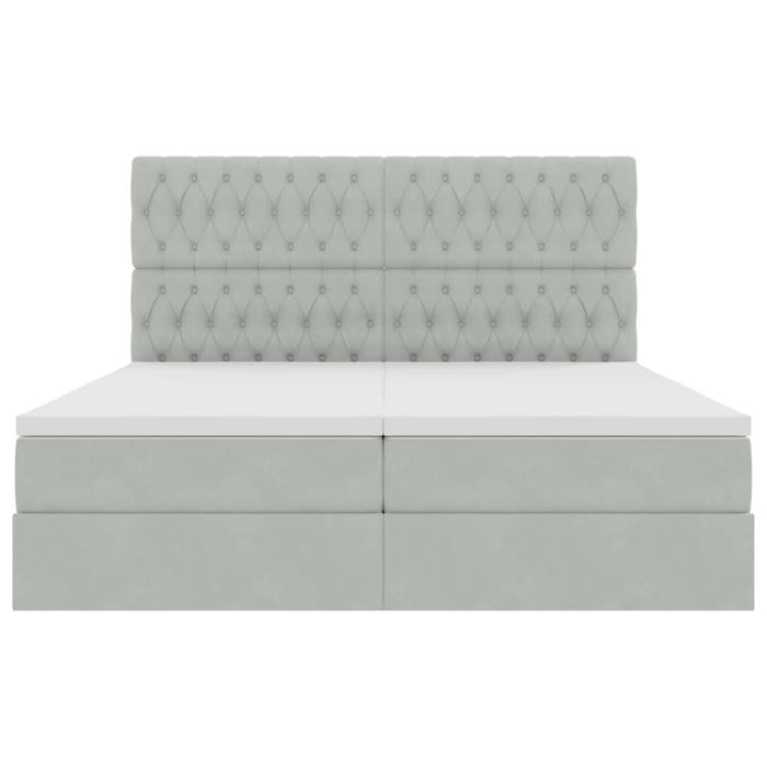 Pat cu storage cu saltea Gri deschis 200 x 200 cm Catifea - WALTI WALTI