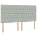 Pat cu storage cu saltea Gri deschis 200 x 200 cm Catifea - WALTI WALTI