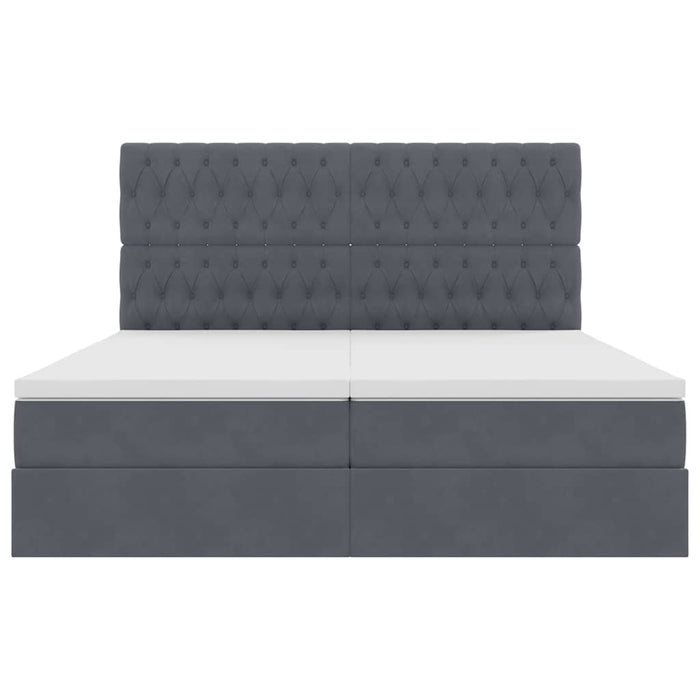 Pat cu storage cu saltea Gri închis 200 x 200 cm Catifea - WALTI WALTI