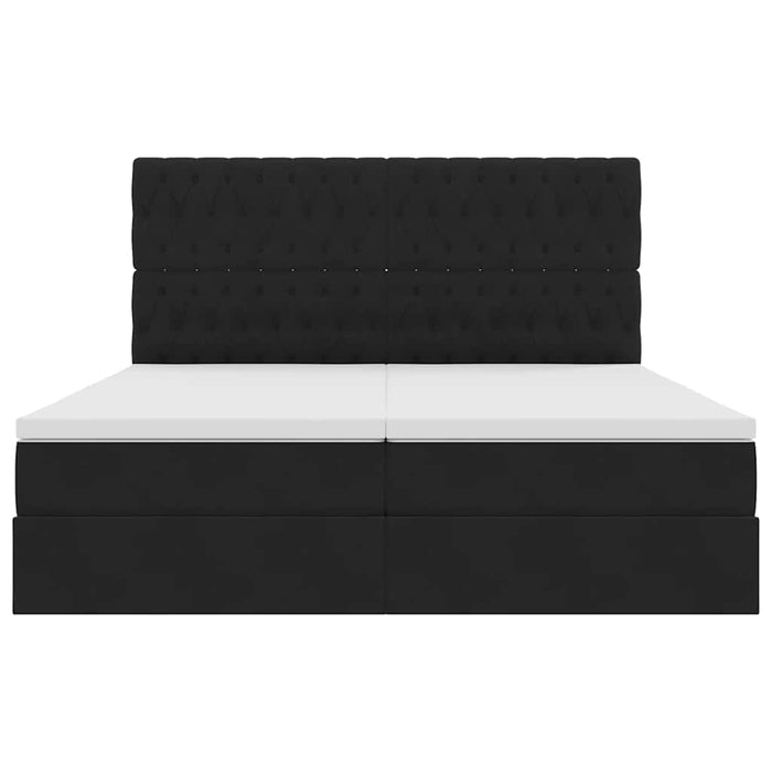 Pat cu storage cu saltea Negru 200 x 200 cm Catifea - WALTI WALTI