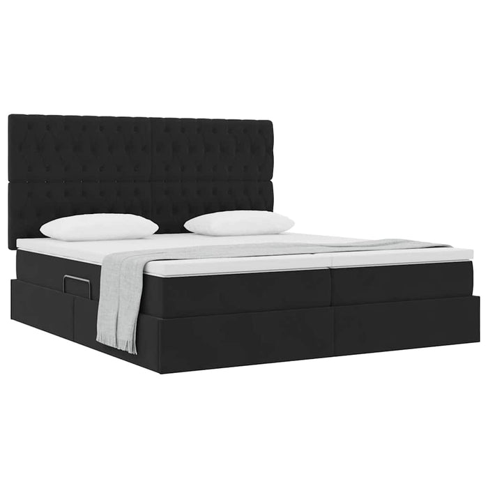 Pat cu storage cu saltea Negru 200 x 200 cm Catifea - WALTI WALTI