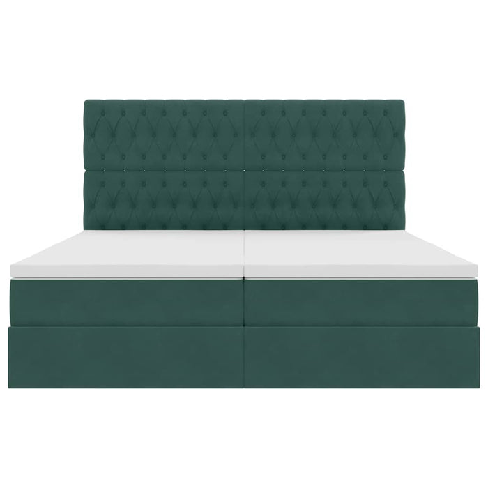 Pat cu storage cu saltea Verde închis 200 x 200 cm Catifea - WALTI WALTI