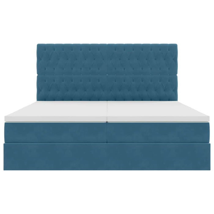 Pat cu storage cu saltea Albastru închis 200 x 200 cm Catifea - WALTI WALTI