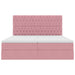 Pat cu storage cu saltea cu headboard Roz 200 x 200 cm Catifea - WALTI WALTI