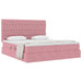 Pat cu storage cu saltea cu headboard Roz 200 x 200 cm Catifea - WALTI WALTI